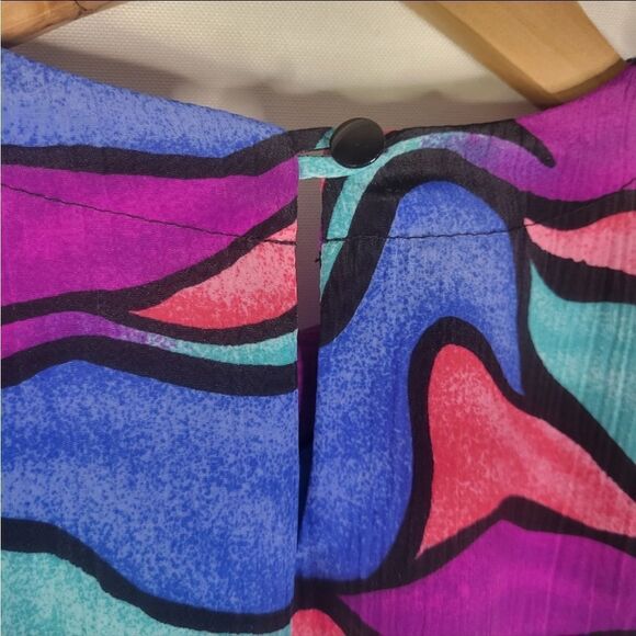 Vintage Cami Petites Multicolor Abstract Pattern Dress - Picture 8 of 16